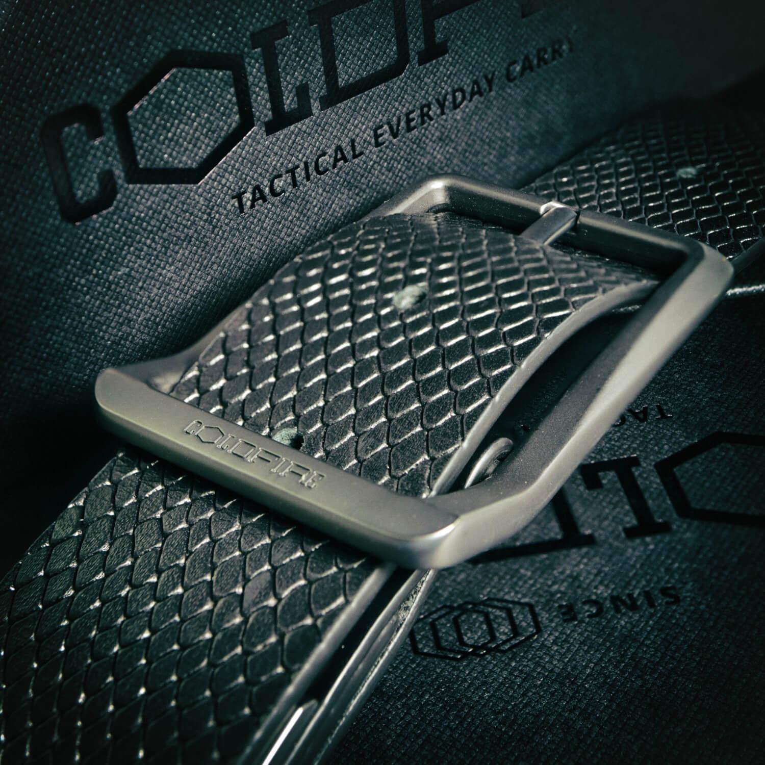COLDFIRE Премиум Мъжки Колан от Естествена Кожа | Змийски принт Черен - COLDFIRE