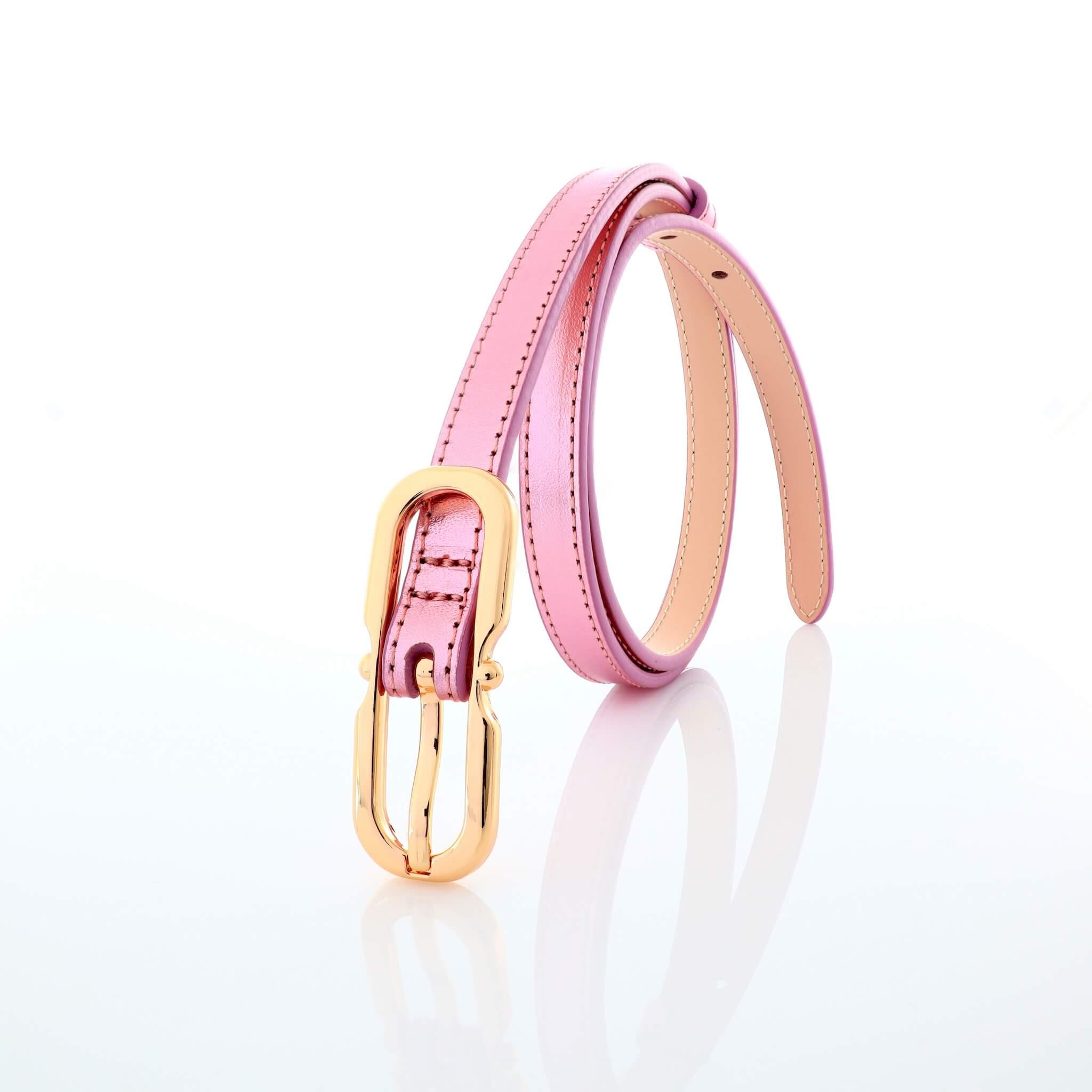 Дамски колан - естествена кожа - 12 мм - Malin Pale Pink | COLDFIRE - COLDFIRE