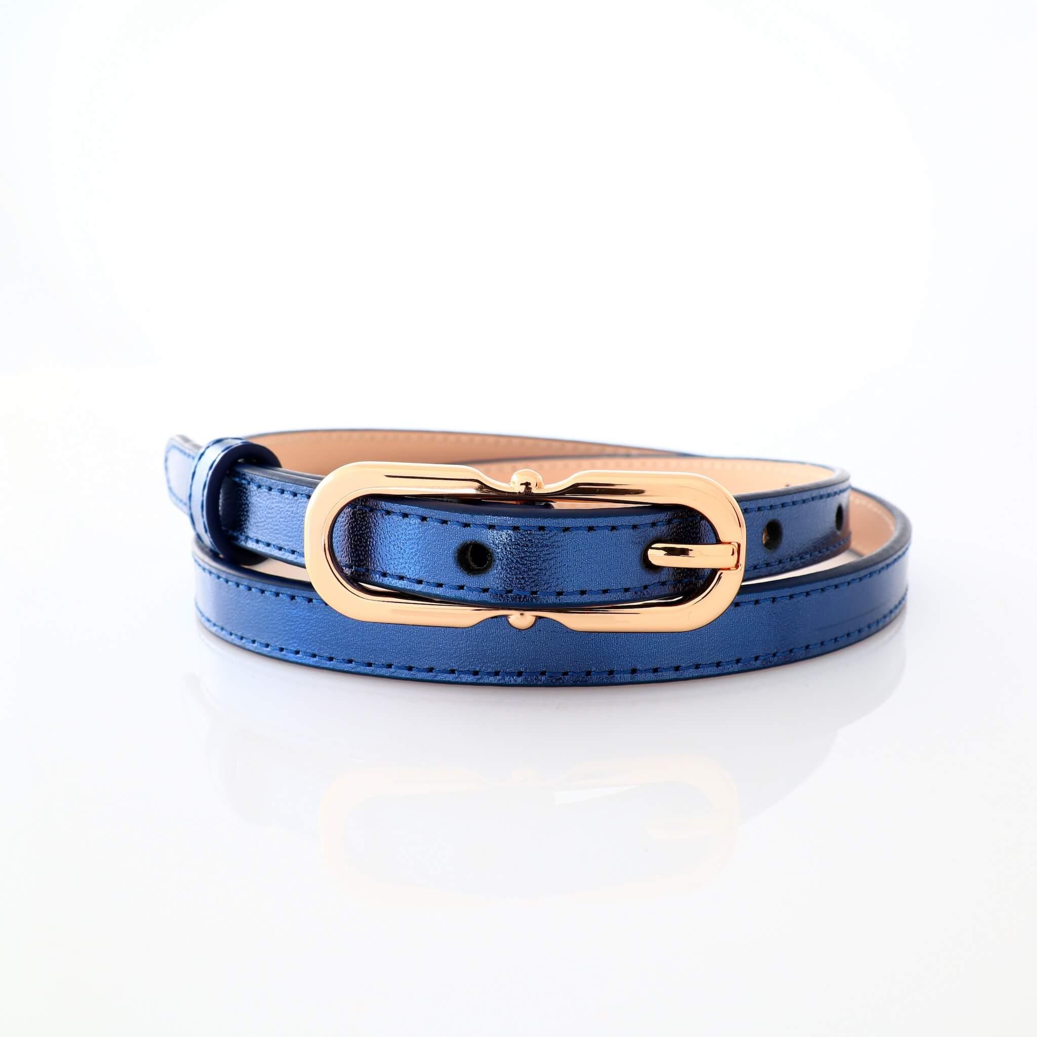Дамски колан - естествена кожа - 12 мм - Pictor Midnight Blue | COLDFIRE - COLDFIRE