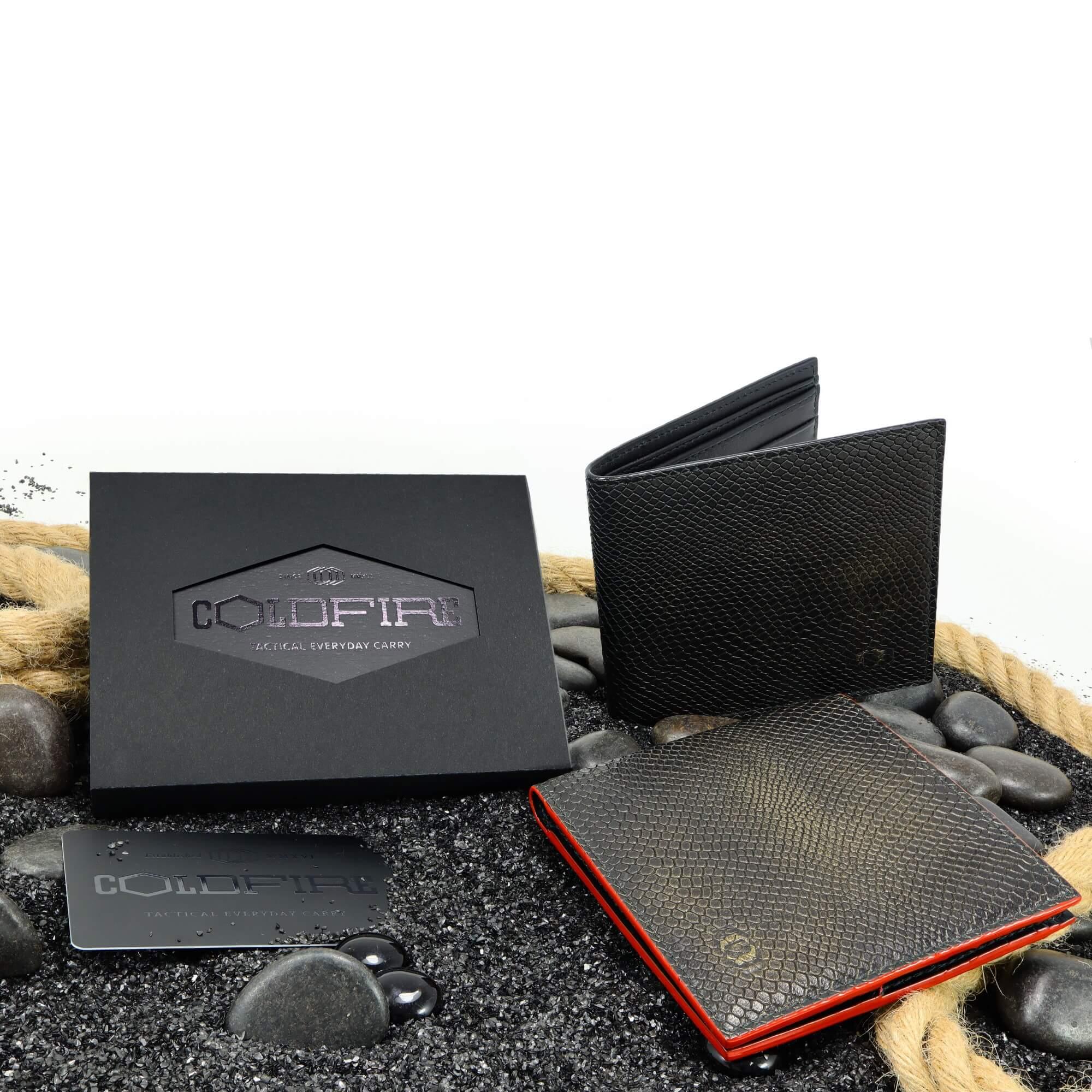 Мъжки Портфейл от Естествена Кожа 8 cc черно - Snake Eye - COLDFIRE