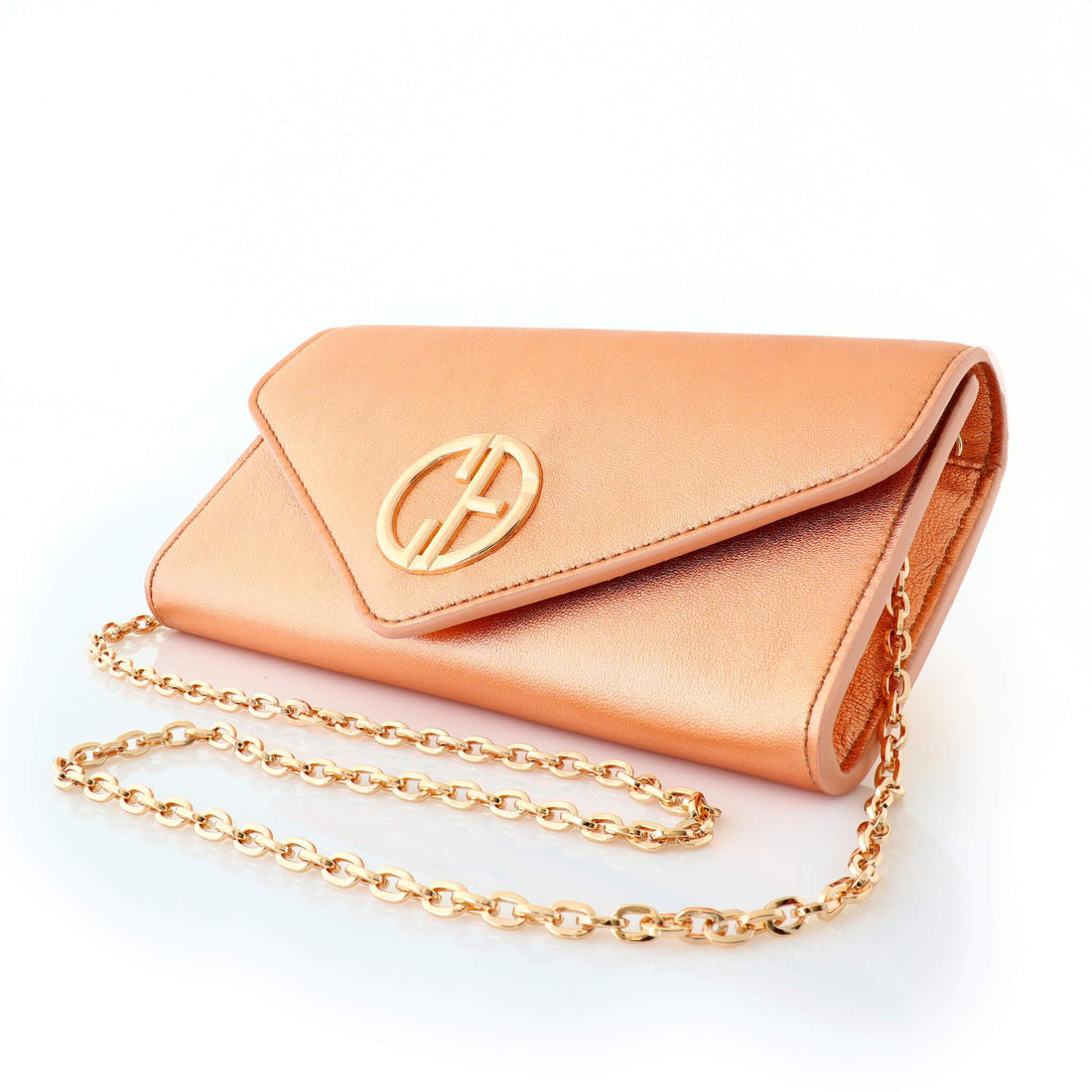 малка дамска чанта в златист цвят и златен синджир | COLDFIRE