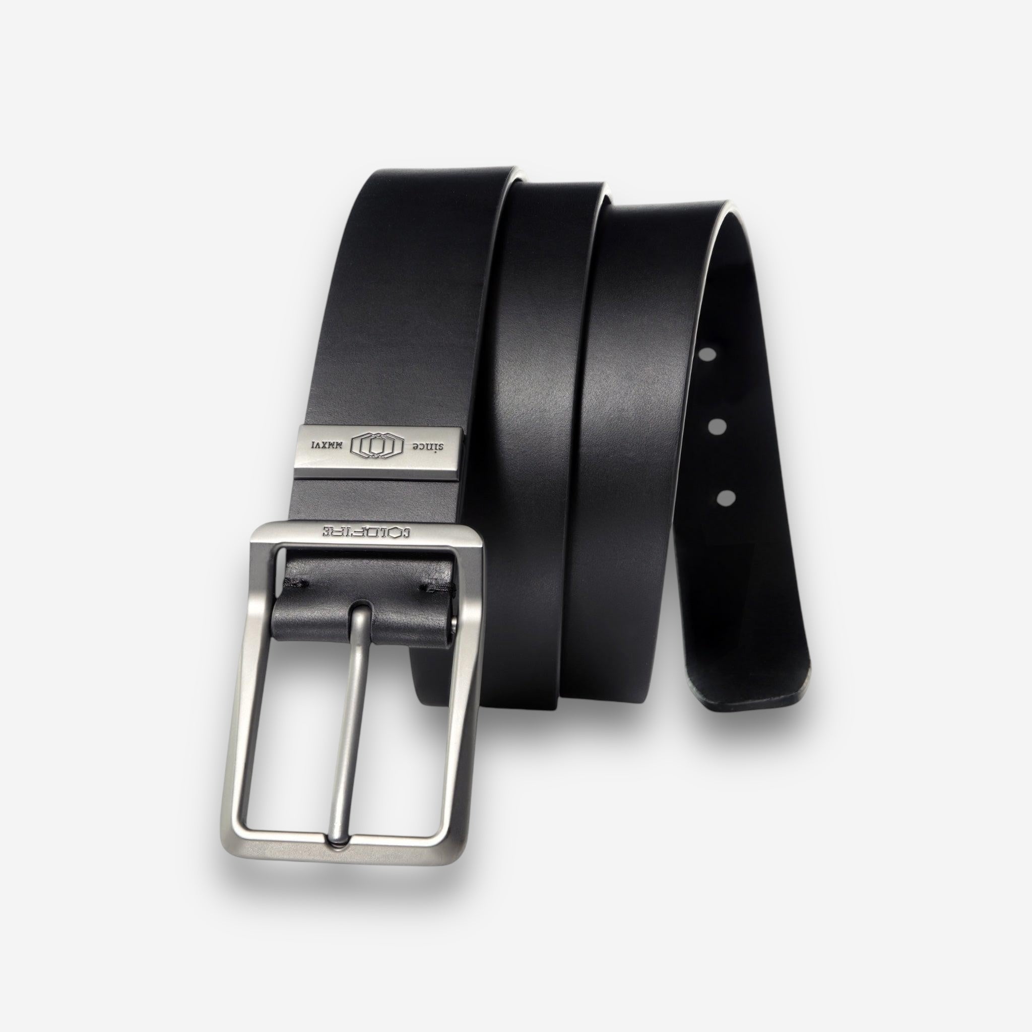 Titan Black Belt-Men's Leather Belt-COLDFIRE