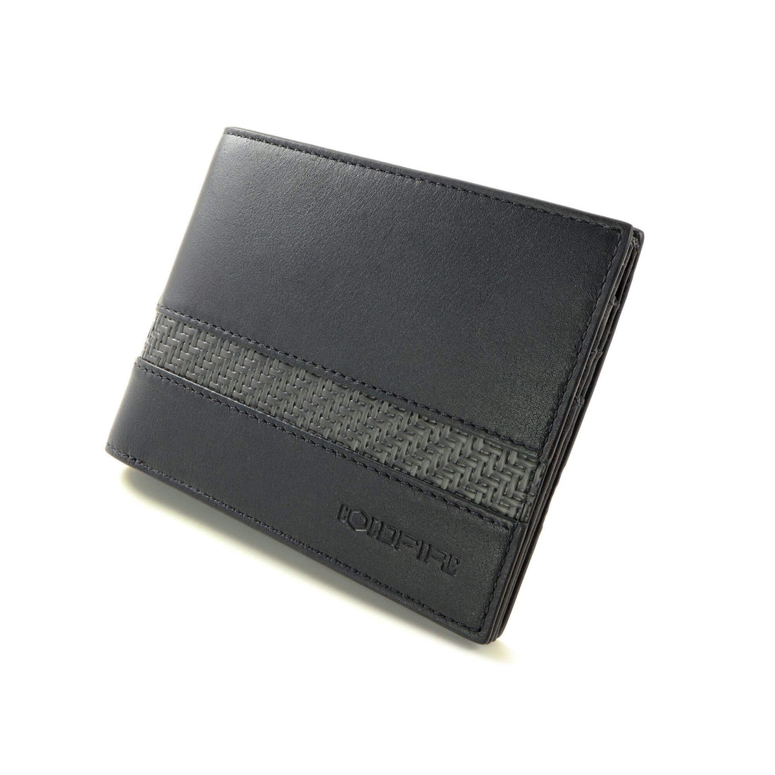 Компактен RFID мъжки портфейл - Кенгурова кожа - черен - COLDFIRE