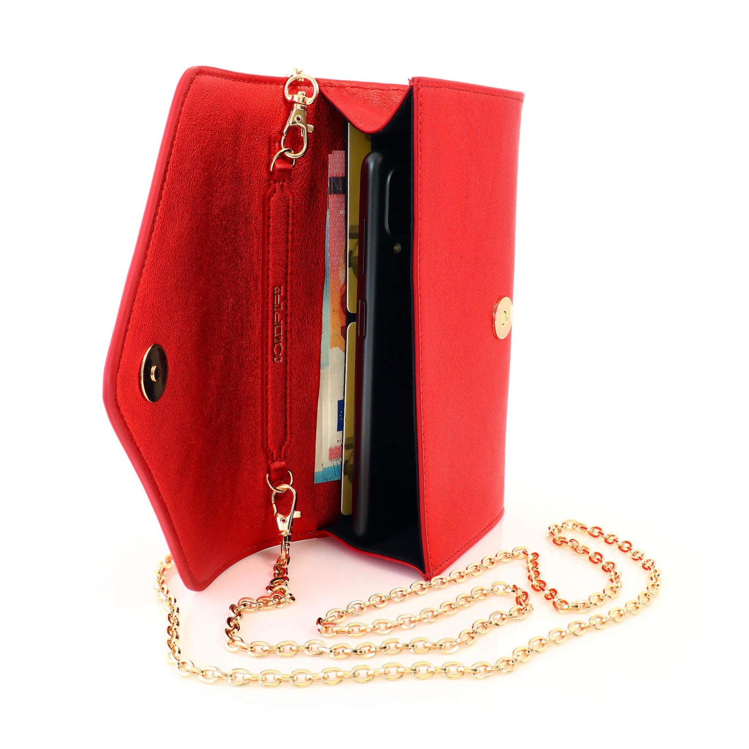 Малка дамска чанта - кросбоди - естествена кожа - Egeria Red | COLDFIRE - COLDFIRE