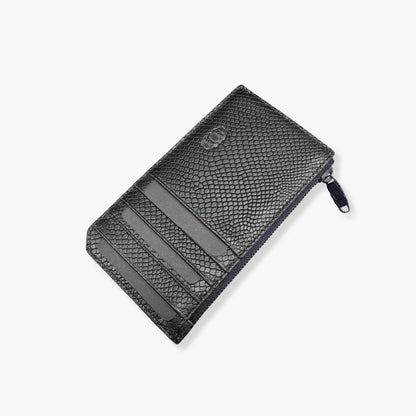 SNAKE EYE - Slim Leather Card Holder 10cc with Zip - COLDFIRE